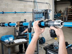compressed air pipe being assembled 727374 (Large)